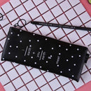 Simple Solid Color Personality Leather Pen Box Student Creative Zipper Stationery Pencil Bag, Style:Point(Black)