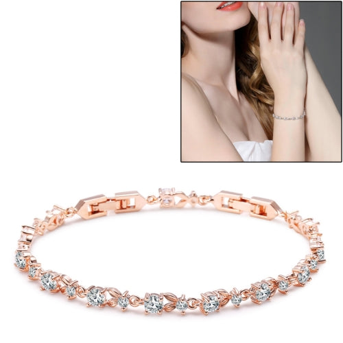 Women Shining Cubic Zircon Crystal Jewelry Bracelet(gold)