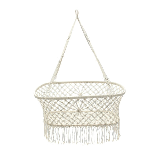White Cotton Baby Garden Hanging Hammock Baby Cribs Cotton Woven Rope Swing Patio Chair Seat Bedding Baby Care 90*87*57cm