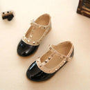 Girls Leather Shoes Child Rivet Princess Dancing Shoes, Size:23(Black)
