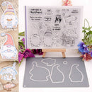 2 Sets DIY Handbook Scrapbook Finished Stamps Santa Claus Die, Style:Stamp And Die