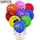 50 PCS Cute Printed Big Eyes Smiley Latex Balloons Birthday Party Decoration