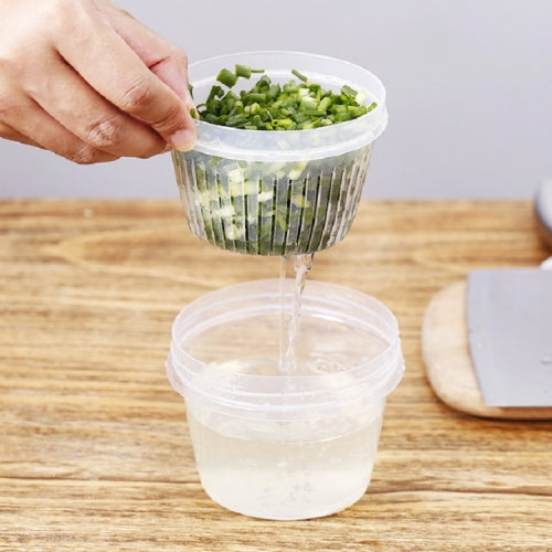 Kitchen Onion Ginger Garlic Fresh Box Refrigerator Drain Fresh Storage Box Plastic Food Sealed Box, Specification:Double Layer