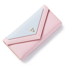Multi-card Folding PU Ladies Wallet Buckle Envelope Bag(Pink)