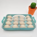 Cartoon Bear Pattern Wheat Straw Transparent Storage Box Refrigerator Crisper Box Household Quick-freeze Box Rice Glue Ball Box with Lid(Green)