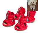 Tendon Bottom Mesh Pet Anti-skid Sandals, Size:3: 4.5x5.5cm(Big Red)