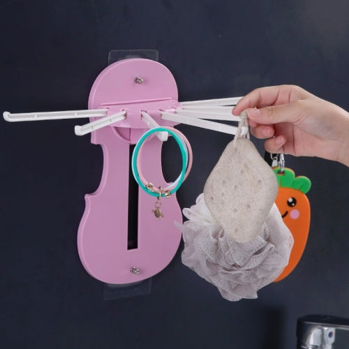 2 PCS Household Multi-function Punch-free Seven-in-one Pull-out Toilet Pendant Random Color Delivery(Pink)