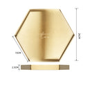 Hexagon Geometric Gold Stainless Steel Storage Tray Holder, Size:L