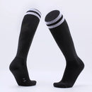 Children Football Socks Boys Soccer Sock Kid Above Knee Plain Socks Long Soccer Stockings Men Over Knee High Sock, Size:Adult Size(Black)