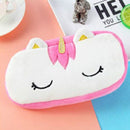 Unicorn Shape Plush Stuffed Toy Pencil Bag(Red)