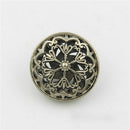 Tea Gold 100 PCS Hollow Flower Shape Metal Button Clothing Accessories, Diameter:25mm