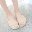 5 Pairs Summer women Silicon Lace Boat Socks Invisible Cotton Sole Non-slip Sock(light skin)