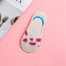 5 Pairs Colorful Fruit Invisible Comfortable Cotton Women Boat Socks(watermelon)