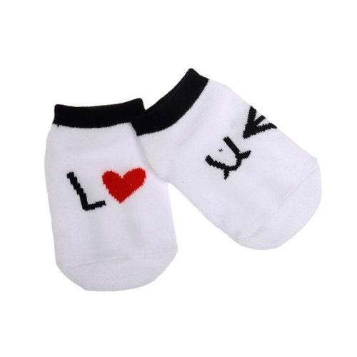 3 Pairs Baby Asymmetric Boat Socks Cotton Cartoon Children Socks Baby Anti-Skid Socks, Size:S(Love)