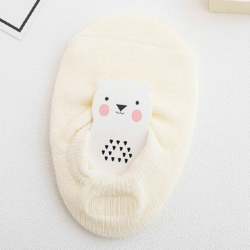12 Pairs Children Shallow Mouth Invisible Cotton Thin Boat Socks Silicone Non-slip Baby Socks, Size:L(Milk White)