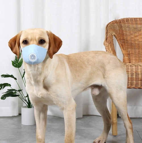 3 PCS Dog Dust And Haze Respirator Mask Pet Protective Mouth Cover, Specification:L(Light Blue)