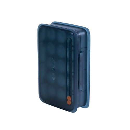 Egg Storage Box Kitchen Compartment Egg Box with Lid Refrigerator Egg Storage Box(Dark Blue)