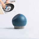 Spherical Stand Pot Brush Kitchen Silicone Cleaning Brush Household Decontamination Brush(Sunny Blue)