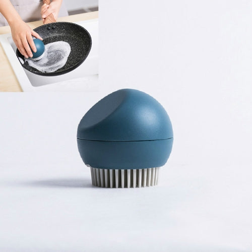 Spherical Stand Pot Brush Kitchen Silicone Cleaning Brush Household Decontamination Brush(Sunny Blue)