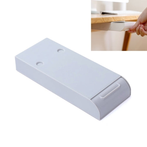 2 PCS Home Bottom Drawer Storage Box Student Stationery Box Desk Hidden Paste Debris Storage Box(Gray)