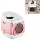 Plastic Flip Cover Fully Enclosed Deodorant Litter Box Pet Potty(Pink)