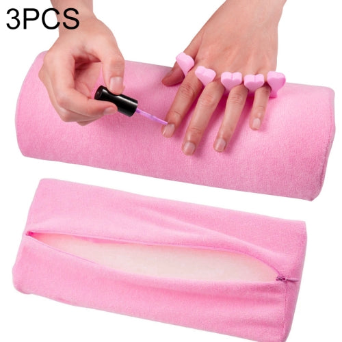 3 PCS Professional Soft Hand Rest Cushion Pillow Nail Art Design Manicure Care Salon Half Column Tool