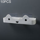 10 PCS Bathroom Slippers Rack Wall Hanging Drain Slippers Shelf(White)