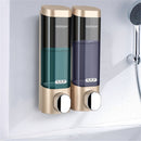Bosharon Shampoo Shower Gel Box Household Hand Sanitizer Box Bathroom Wall-mounted Punch-free Double-head Soap Dispenser, Style:Double Grid(Gold)