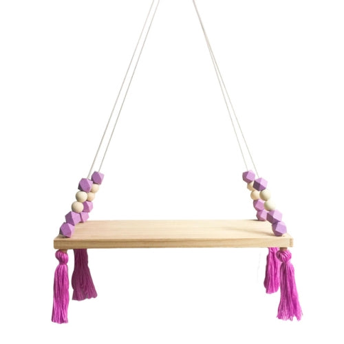 Solid Wood Macaron Octagonal Bead Fringed Placing Board(Purple)