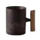 Gilt Glazed Wooden Handle Filter Tea Cup, Style:008