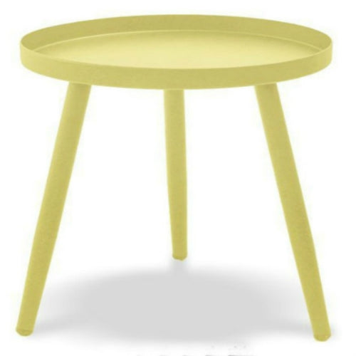 Nordic Round Small Coffee Table Office Display Simple Modern Living Room Sofa Balcony Creative Side Table(Yellow)