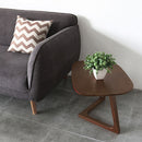 Simple Pure Solid Wood Coffee Table Creative White Oak Balcony Tea Sofa Side Table(Walnut Color)