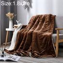 Winter Sofa Blanket Double Thick Cashmere Coral Fleece Ofice Nap Blanket, Size:1.8x2m(Coffee)
