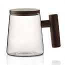 Thick Heat-resistant High Borosilicate Glass Teacup with Wooden Handle, Capacity: 300ML, Specification:6A