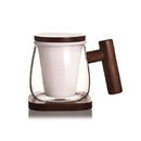 High Borosilicate Glass Sheep Fat Jade Porcelain Tea Leak Bubble Tea Cup, Capacity: 300ML, Style:Two Sheng Cup 2A