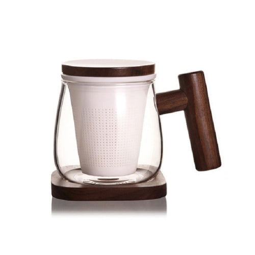 High Borosilicate Glass Sheep Fat Jade Porcelain Tea Leak Bubble Tea Cup, Capacity: 300ML, Style:Two Sheng Cup 2A