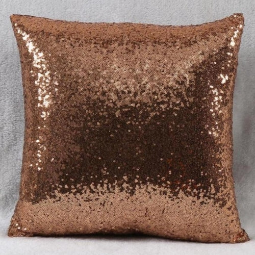 KL-1-14 Glitter Sequins Sofa Throw Pillow Cover For Home Decoration Sofa Cushion Case(Coffee)