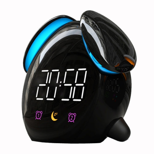 Creative Cartoon Dog Time Voice Broadcast Intelligent Induction Multifunctional Alarm Clock, Style:Alarm Clock(Black)