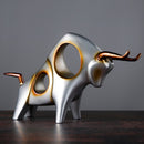 Creative Cow Statue Cow Home Decor Living Room Wine Cabinet TV Cabinet Decoration(Gold B)