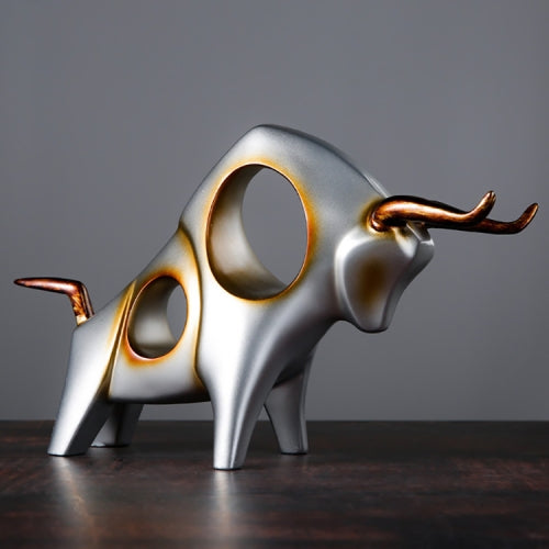 Creative Cow Statue Cow Home Decor Living Room Wine Cabinet TV Cabinet Decoration(Gold B)