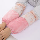 Extended Splice Lace Cuff Ladies Home Anti-fouling Dustproof Arm Sleeve(Coral Red)