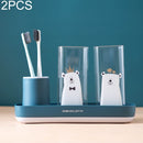 2 PCS Bathroom Toothbrush Soap Storage Box Kitchen Sink Countertop Sponge Wipe Rack(Dark Blue)