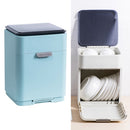 Tableware Storage Box Multi-layer Storage Drain Rack Tableware Storage Box Kitchen Utensils(Light Blue)