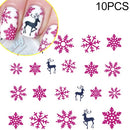 10 PCS Water Nail Sticker Christmas Design Tattoos Elk/Snow Flowers/Owl Pattern Beauty Nail Art(STZ436)