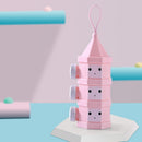 Outdoor Portable Detachable Layered Milk Powder Box Baby Sealed Milk Powder Box, Specification:3 Grids(Pink)