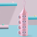 Outdoor Portable Detachable Layered Milk Powder Box Baby Sealed Milk Powder Box, Specification:4 Grids(Pink)