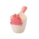 Baby Shampoo Cup Baby Shower Spoon(White Spoon + Pink Frog)