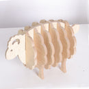 2 PCS Creative Lamb Wooden Coaster Insulation Mat