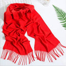 Autumn and Winter Imitation Cashmere Solid Color Scarf Tassels Scarf, Size:180 x 32cm(Red)