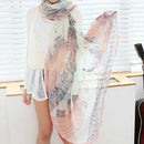 Autumn and Winter Sunscreen Cotton Voile Shawl Print Scarf Beach Silk Scarf, Size:165 x 55cm(As The Picture Shows)